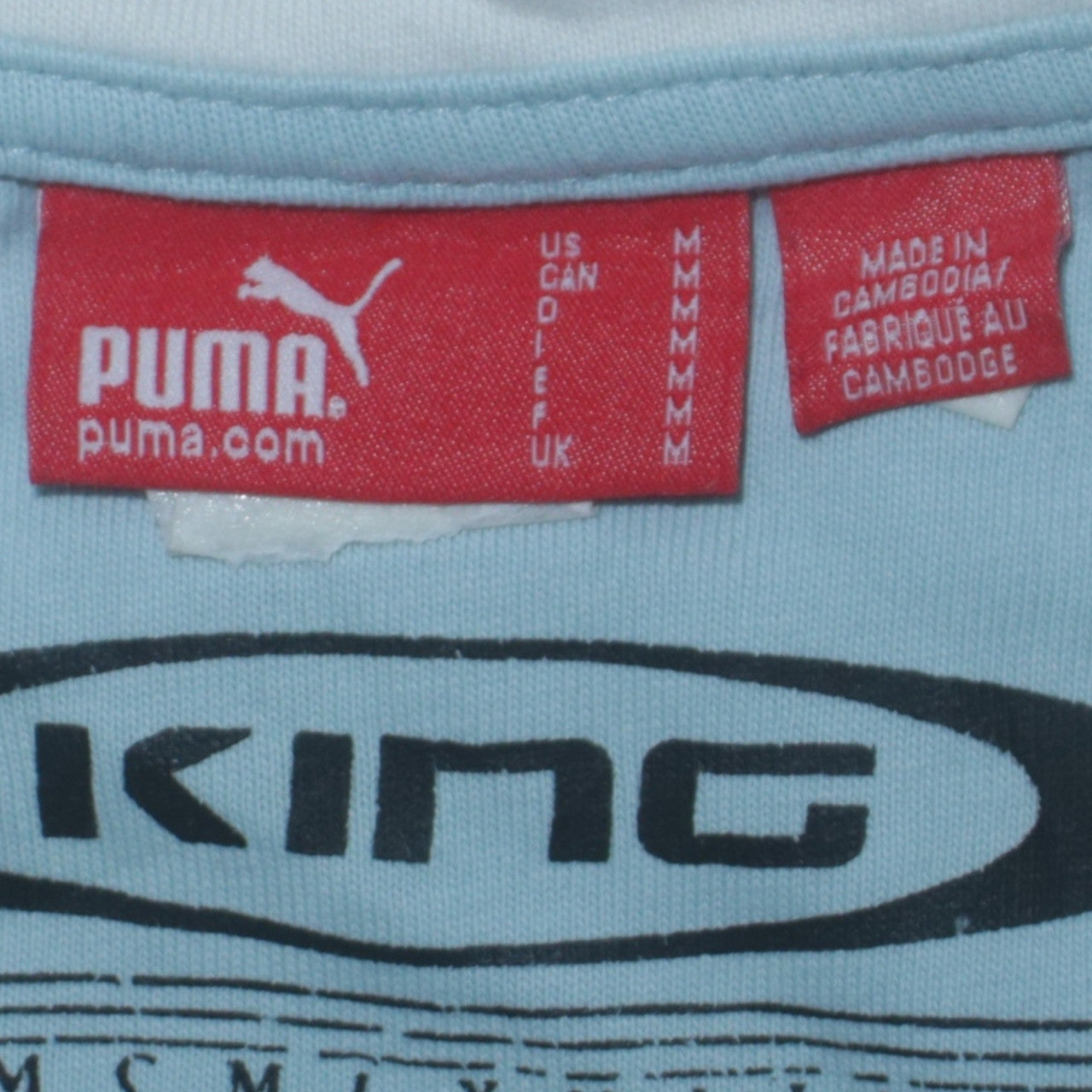 Puma Men's Blue King Legend V-Neck Short Sleeve T-Shirt Size M