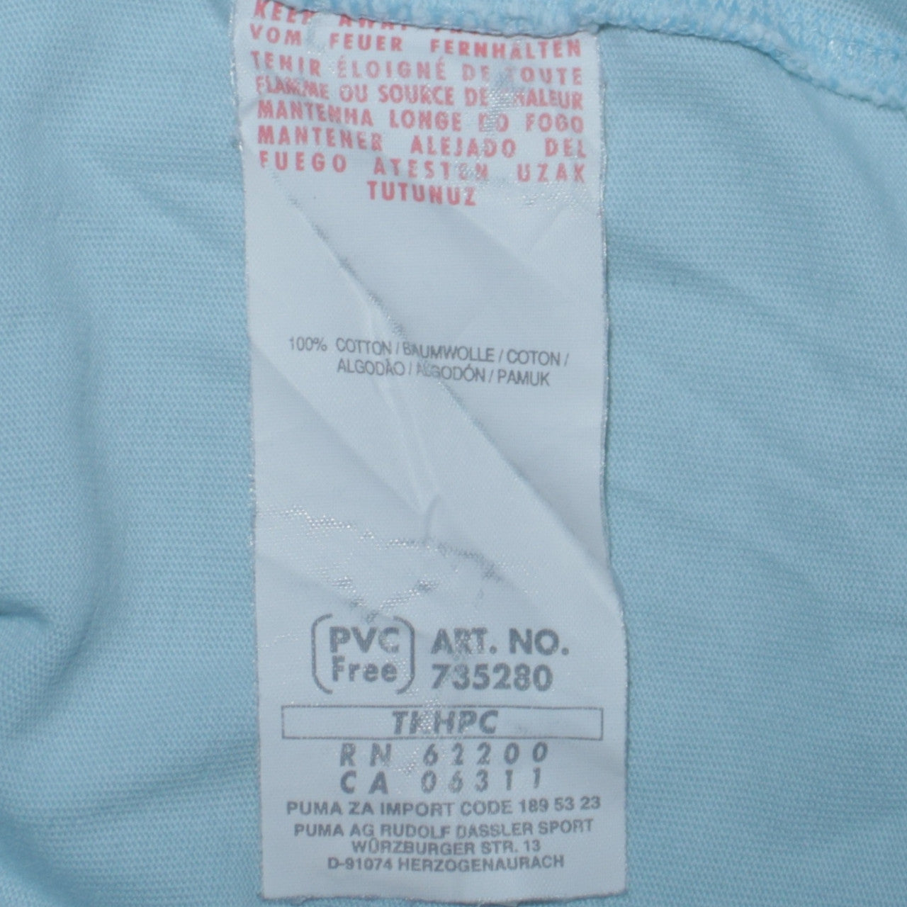 Puma Men's Blue King Legend V-Neck Short Sleeve T-Shirt Size M