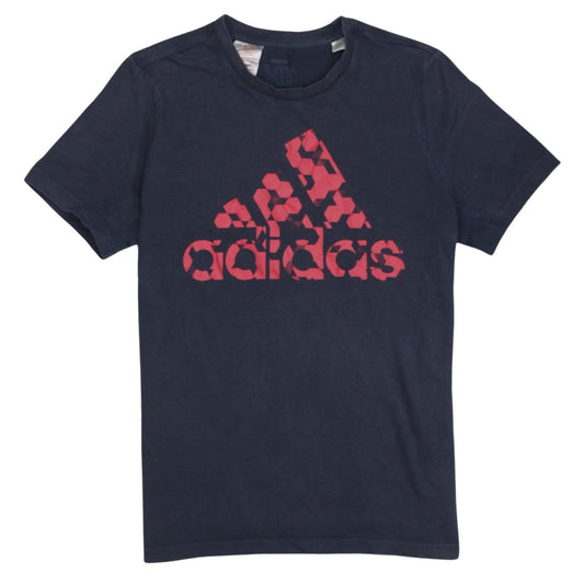 Adidas Boys Blue Graphic Logo T-Shirt 13-14 Years Sports Tee