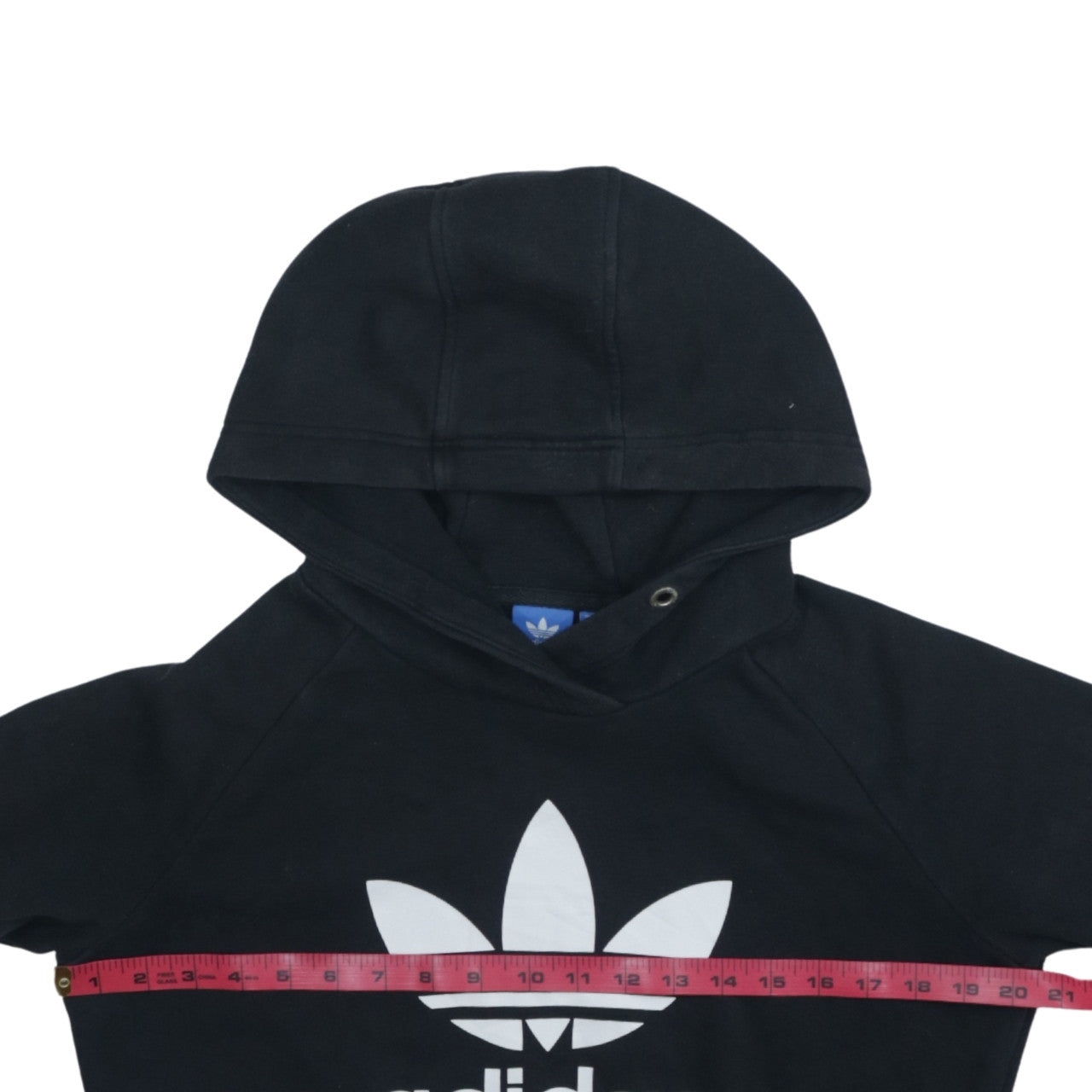 Adidas Women’s Black Cropped Hoodie Size 10 Logo Print Pullover