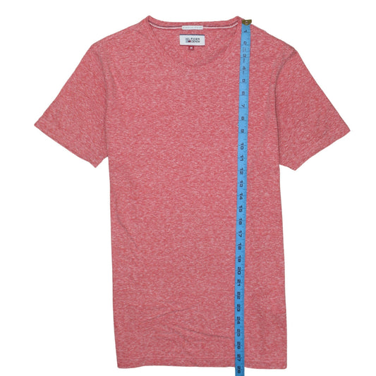 Tommy Hilfiger Denim Men's Red Crew Neck Cotton Blend T-Shirt M