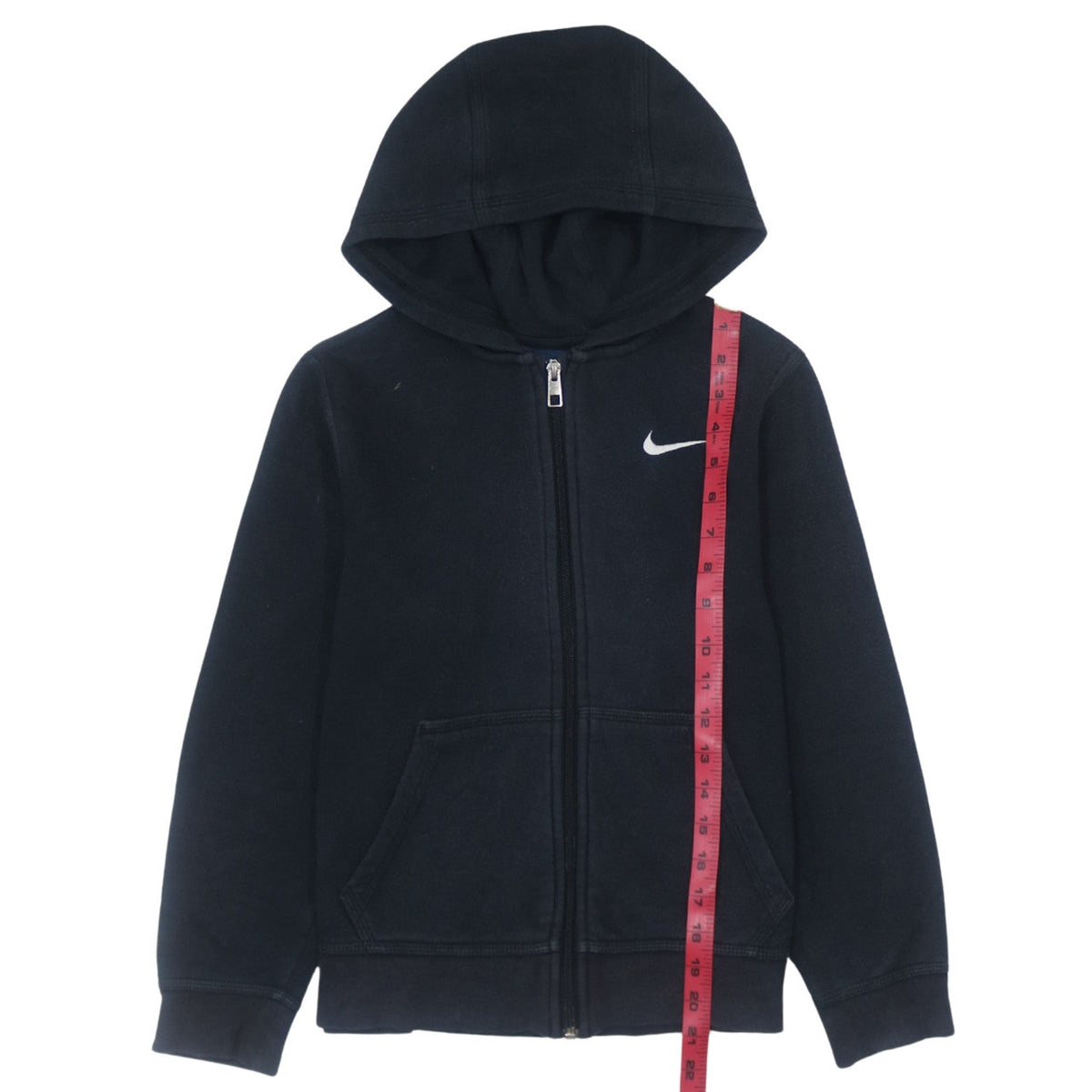 Back view of Nike boys’ black full zip hoodie sweatshirt m 10-12 years fleece lined