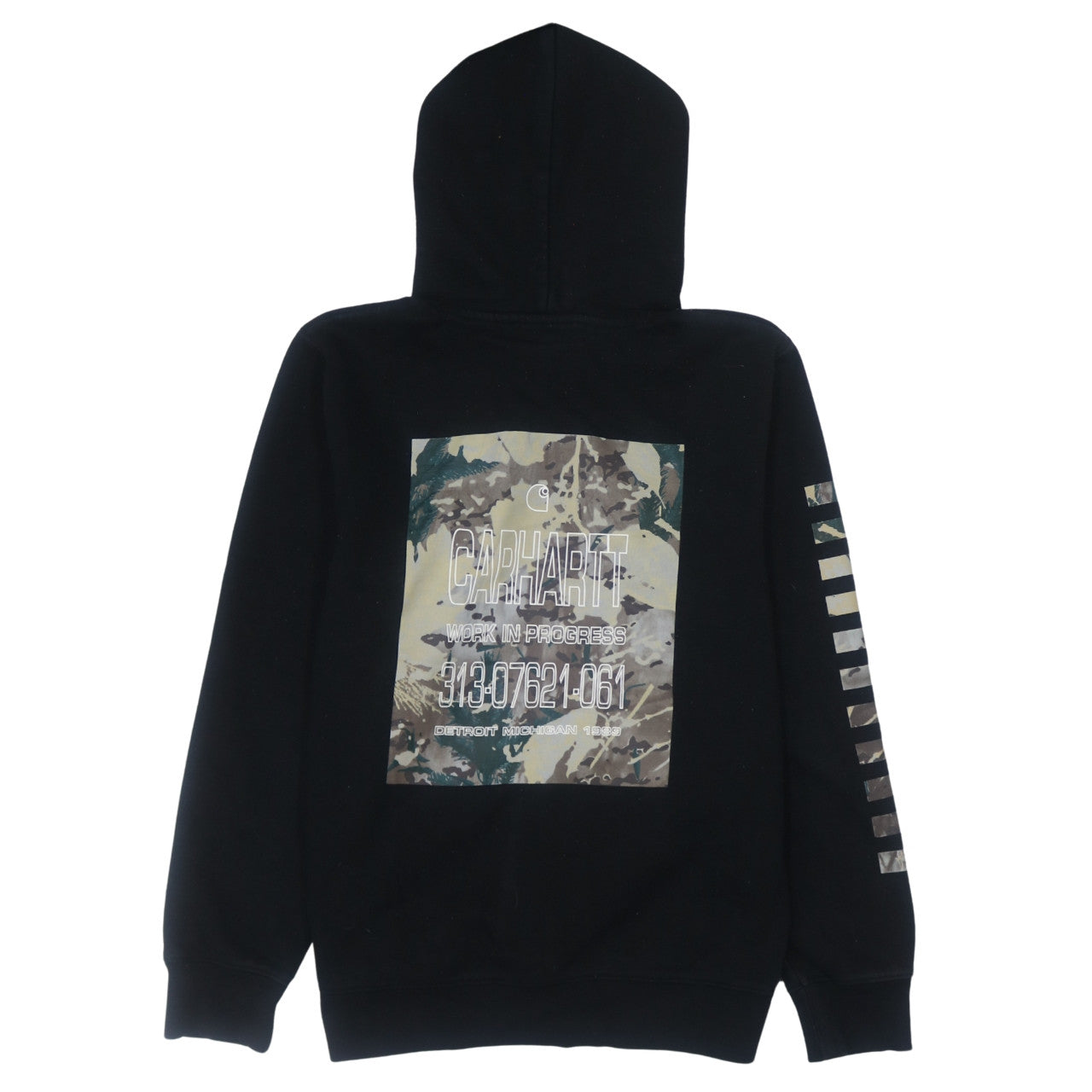 Carhartt WIP Men's Black Camouflage Logo Pullover Hoodie S
