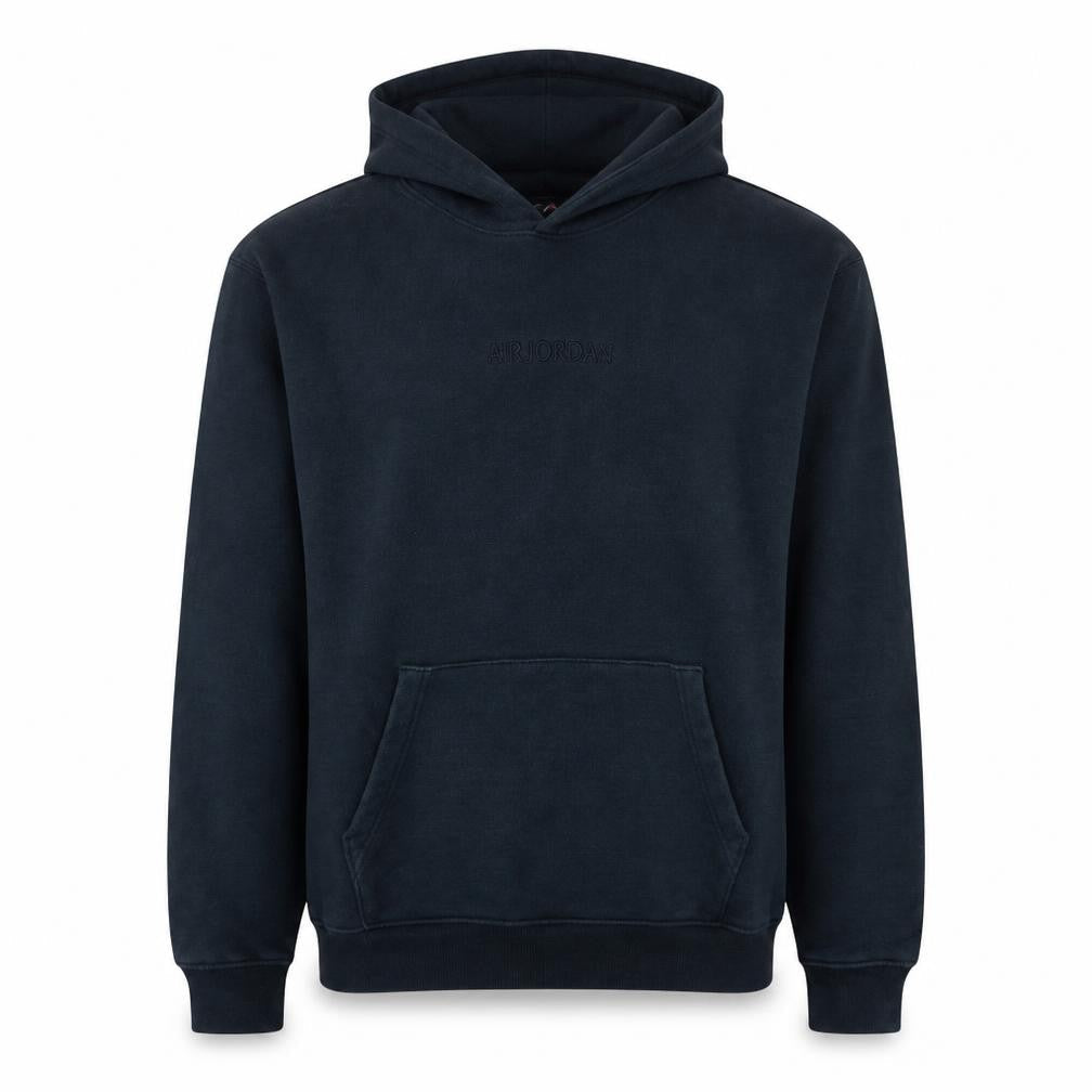 Front view of Jordan Men’s Black Pullover Hoodie Medium Embroidered Logo