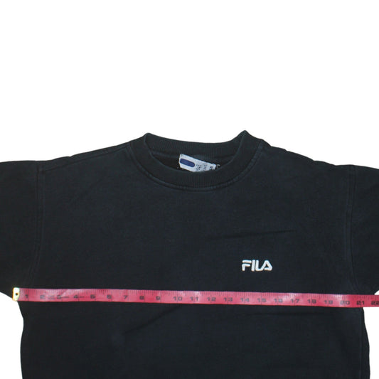 Fila Boys Black Crew Neck Pullover Sweatshirt Size 14 Years 156cm