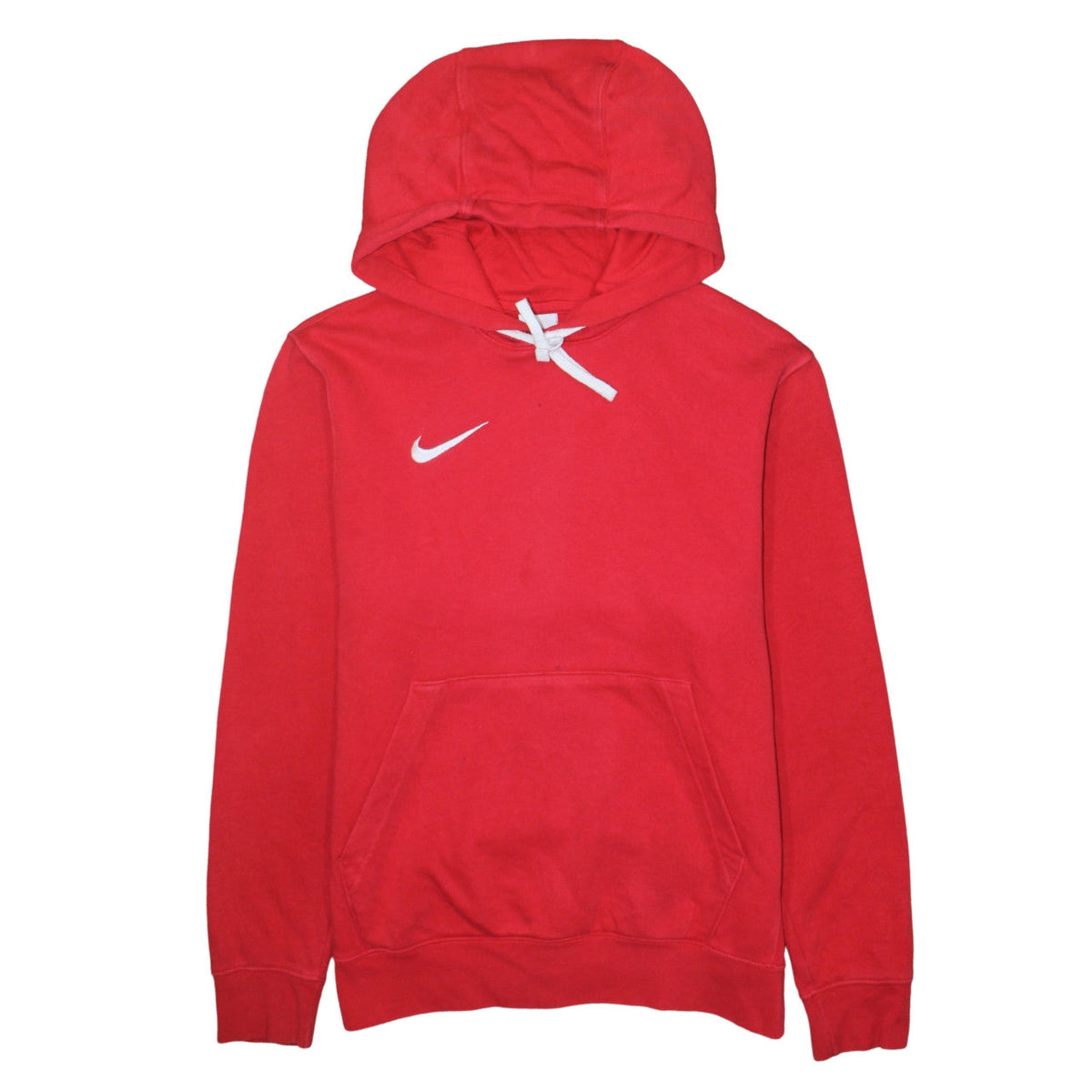 Additional front view of Nike Men's Red Pullover Hoodie, size S, Sports Fleece Sweatshirt