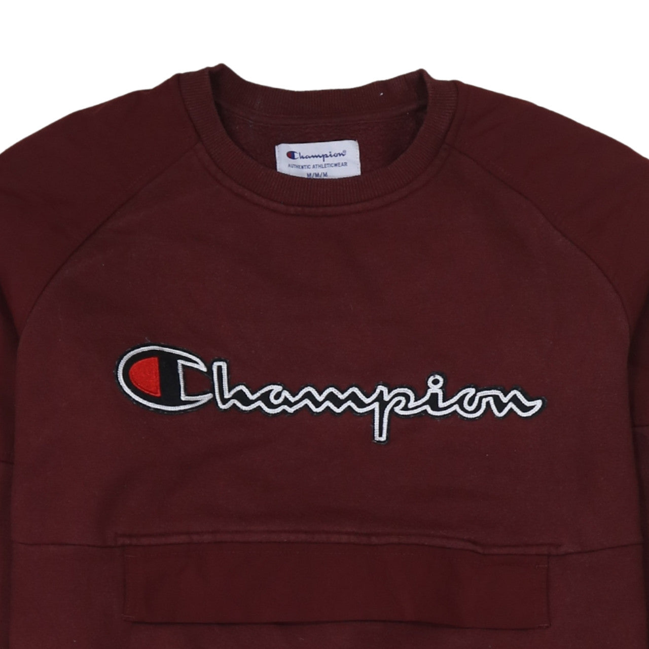 Champion Men's Brown Embroidered Logo Pullover Sweatshirt M