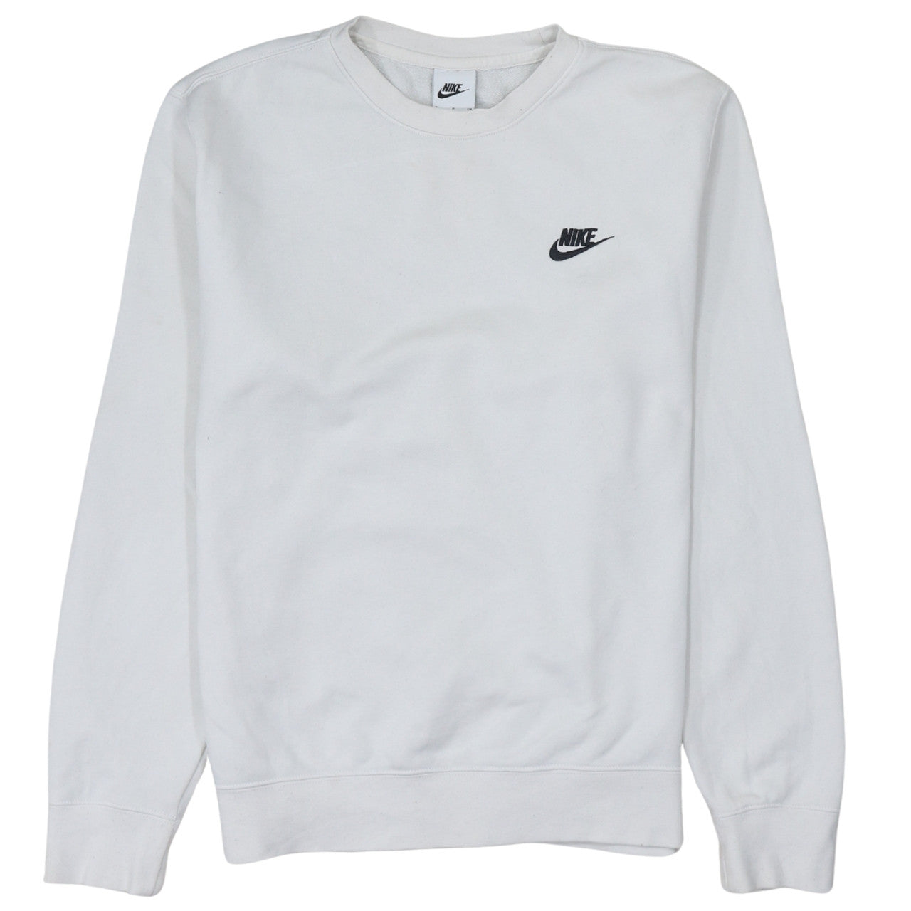 Nike Men's White Crew Neck Pullover Sweatshirt Small