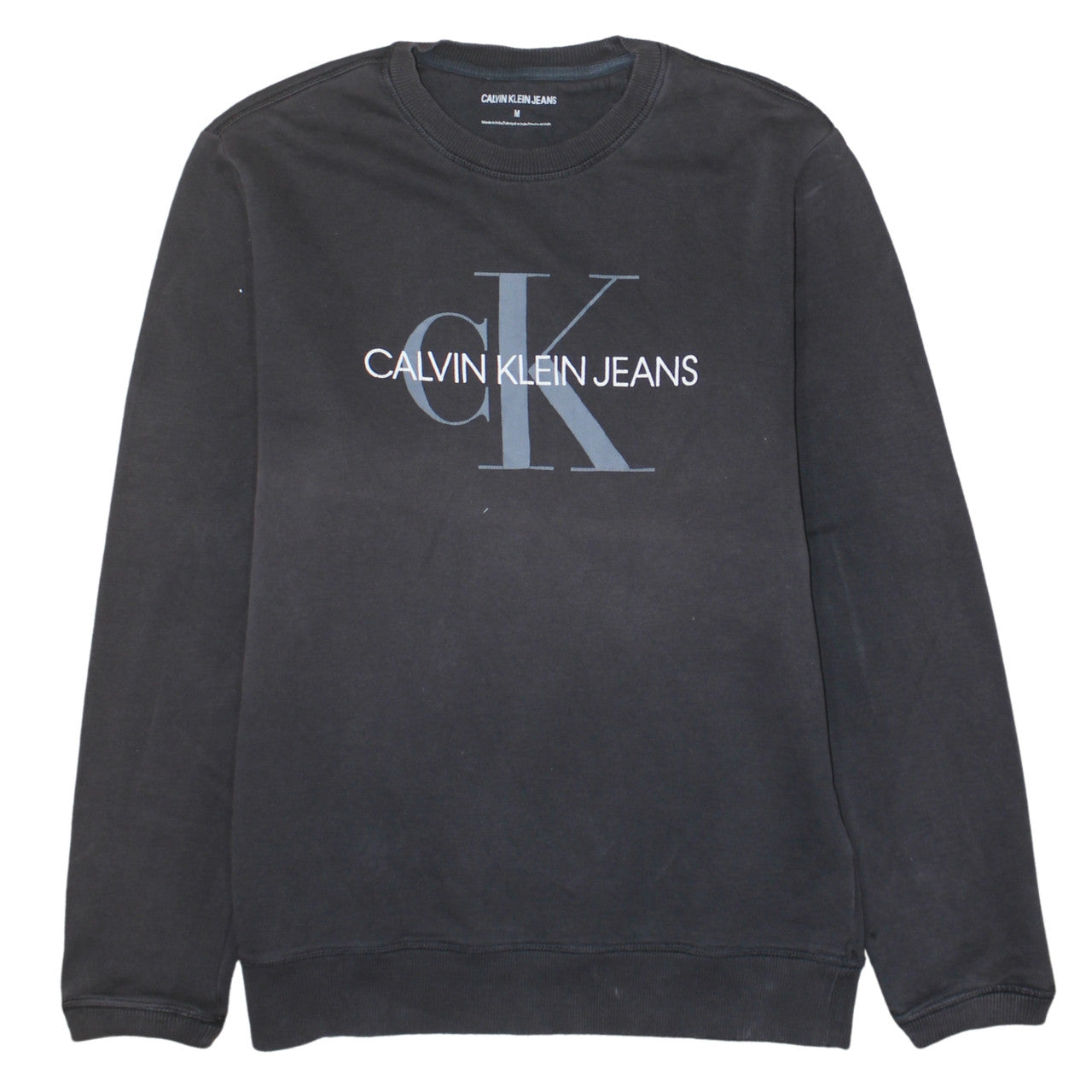 Calvin Klein Jeans Men’s Black Logo Sweatshirt M Regular Fit