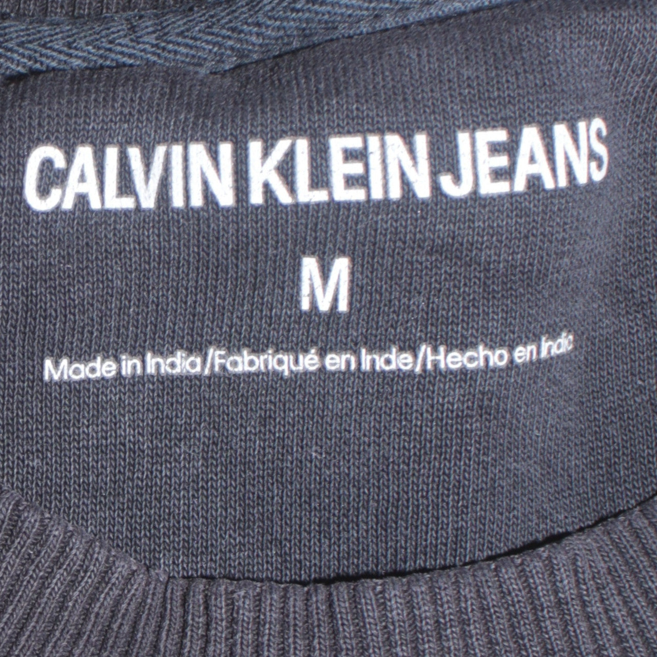 Calvin Klein Jeans Men’s Black Logo Sweatshirt M Regular Fit