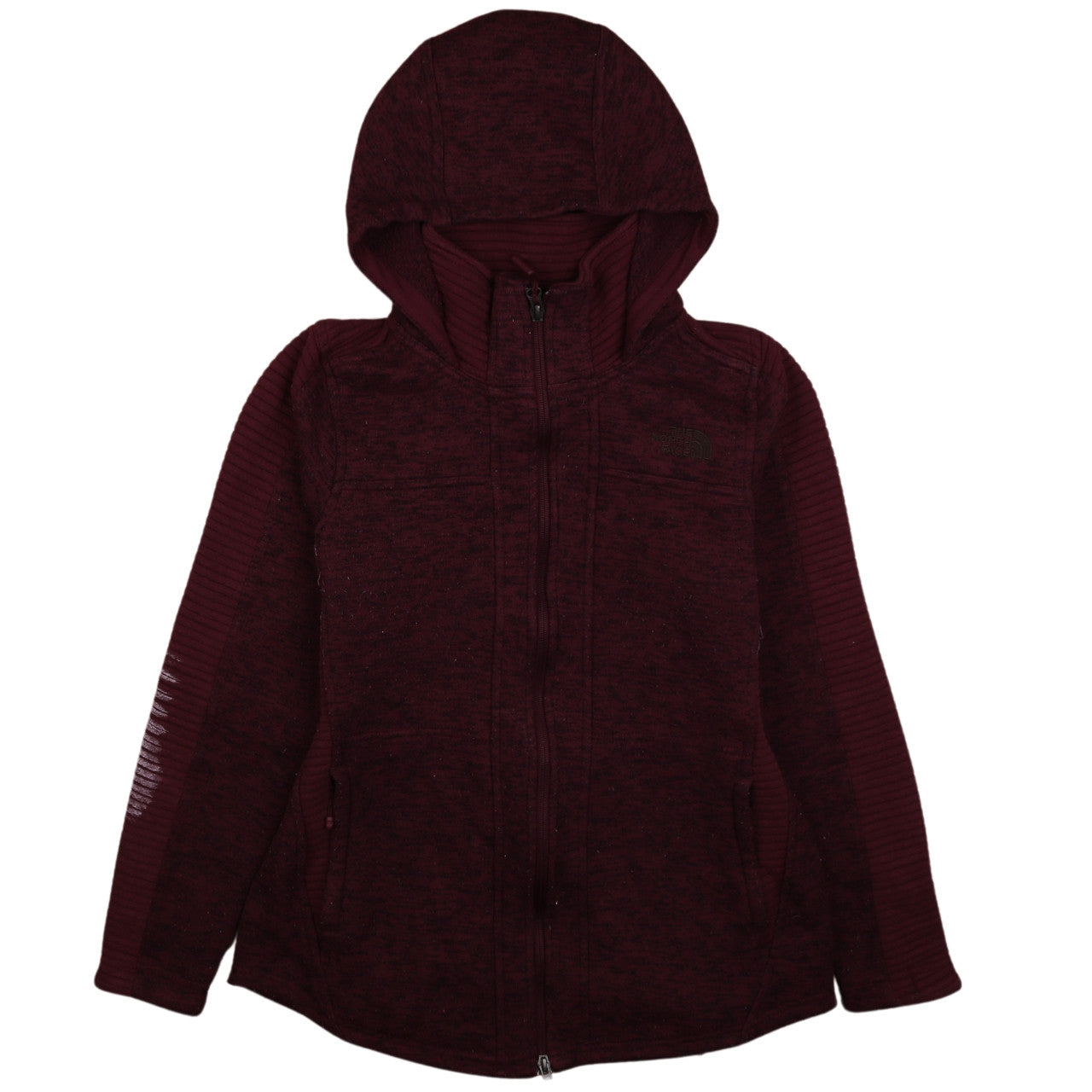 The North Face Womens Burgundy Full Zip Hoodie Size S Fleece Lined Outdoor