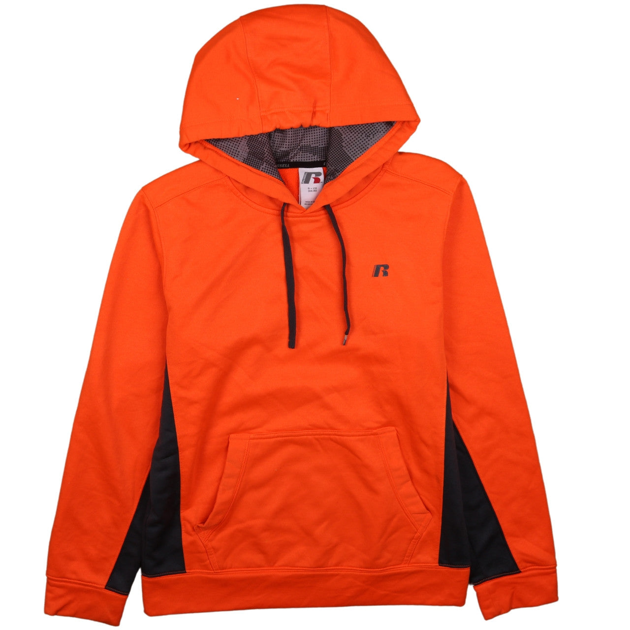 Russell Men's Orange Pullover Hoodie Small Regular Fit Fleece