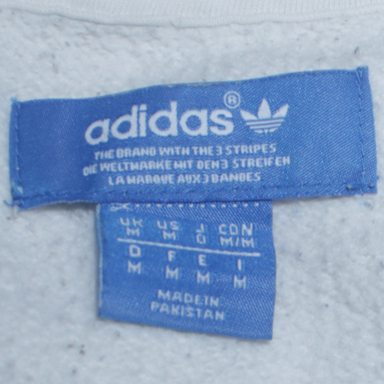 Adidas Men's White Crew Neck Logo Pullover Sweatshirt Size M
