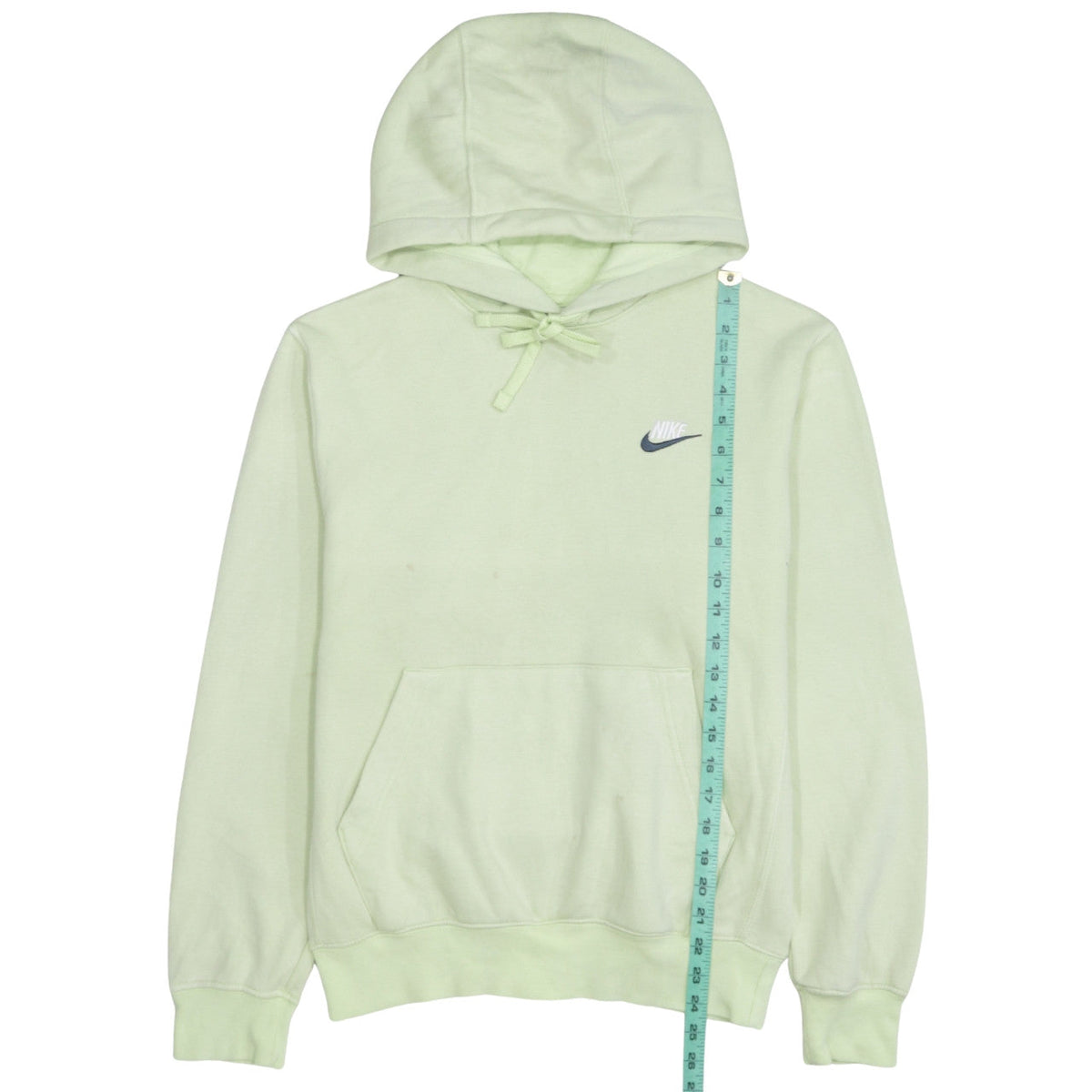 Close-up detail of Nike Men's Green XS Pullover Hoodie Fleece Sweatshirt