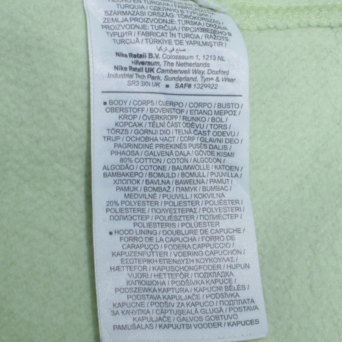 Additional view of Nike Men's Green XS Pullover Hoodie Fleece Sweatshirt