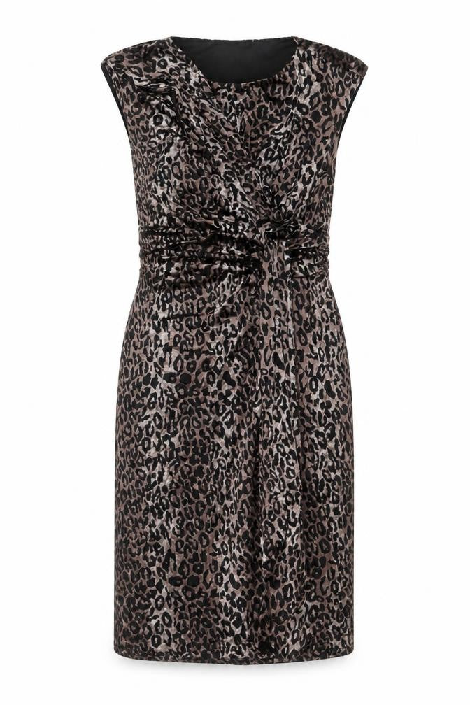 Marks & Spencer Per Una Brown Leopard Sheath Stretch Dress Women’s Size 12