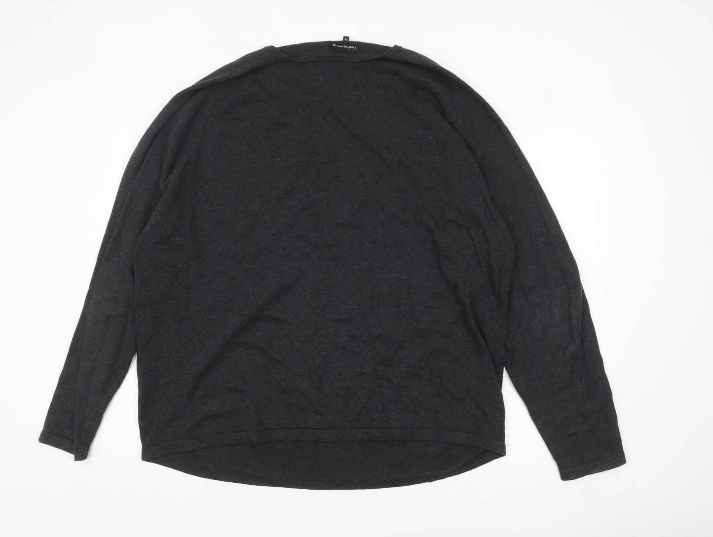 Red Herring Men's Black 2XL Cotton Crew Neck Pullover Jumper