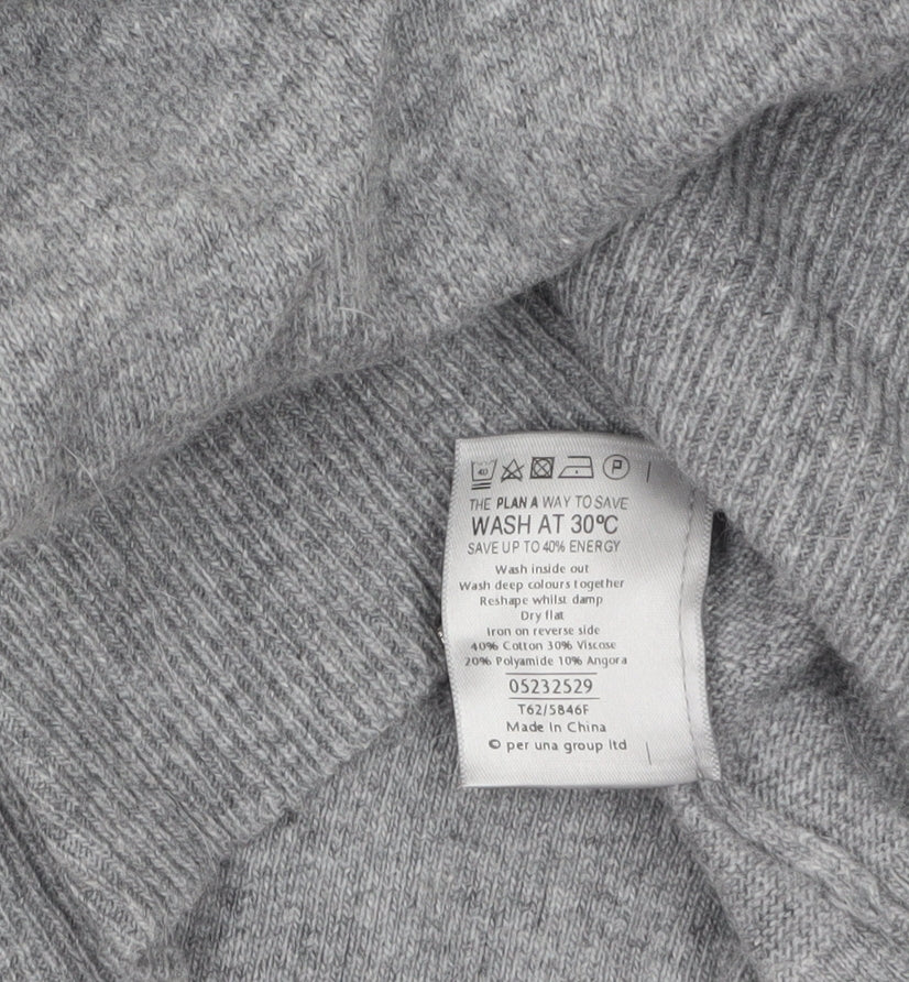 Marks and Spencer Women’s Grey 3/4 Sleeve Bow Knit Jumper Size 16