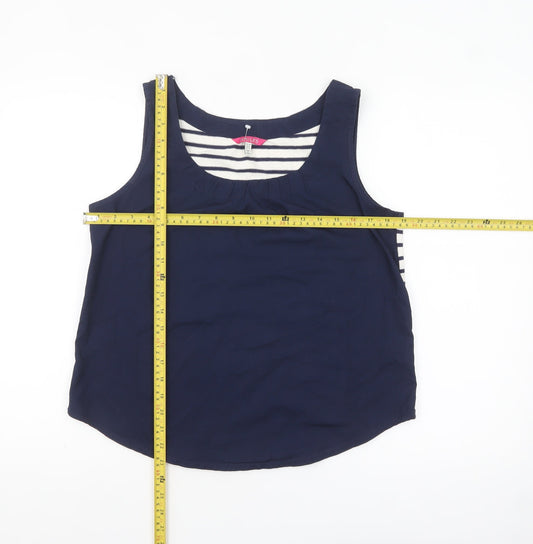 Joules Women’s Blue Striped Cotton Sleeveless Tank Top Size 10