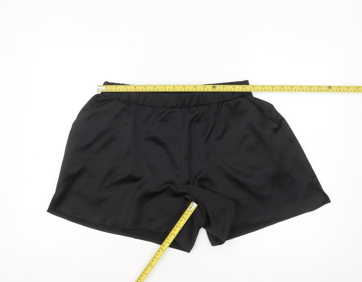 Collusion Women’s Black Regular Fit Satin Shorts Size 12