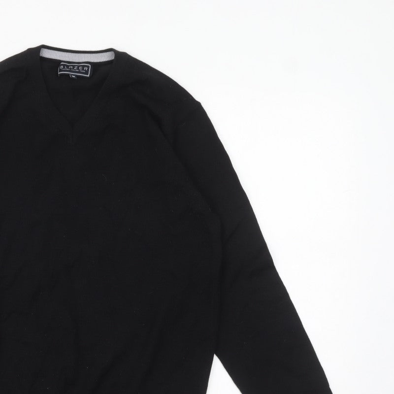 Additional view of Blazer Men's Black V-Neck jumper, size M, Classic Knit
