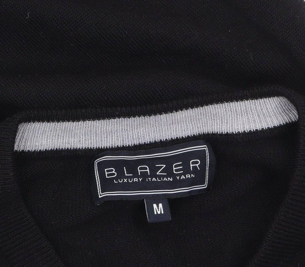 Additional view of Blazer Men's Black V-Neck jumper, size M, Classic Knit