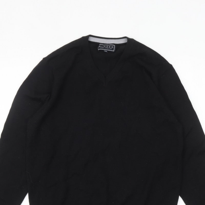 Additional view of Blazer Men's Black V-Neck jumper, size M, Classic Knit
