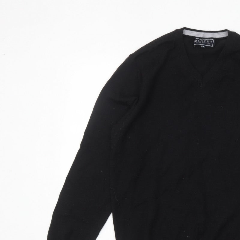Additional view of Blazer Men's Black V-Neck jumper, size M, Classic Knit