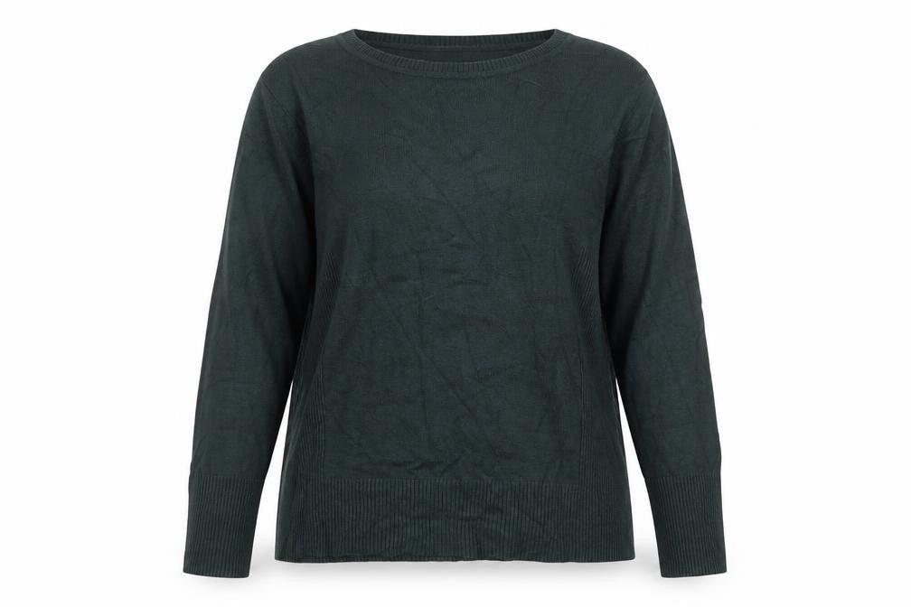 Front view of Wallis Women's Green Crew Neck Long Sleeve jumper, size 14