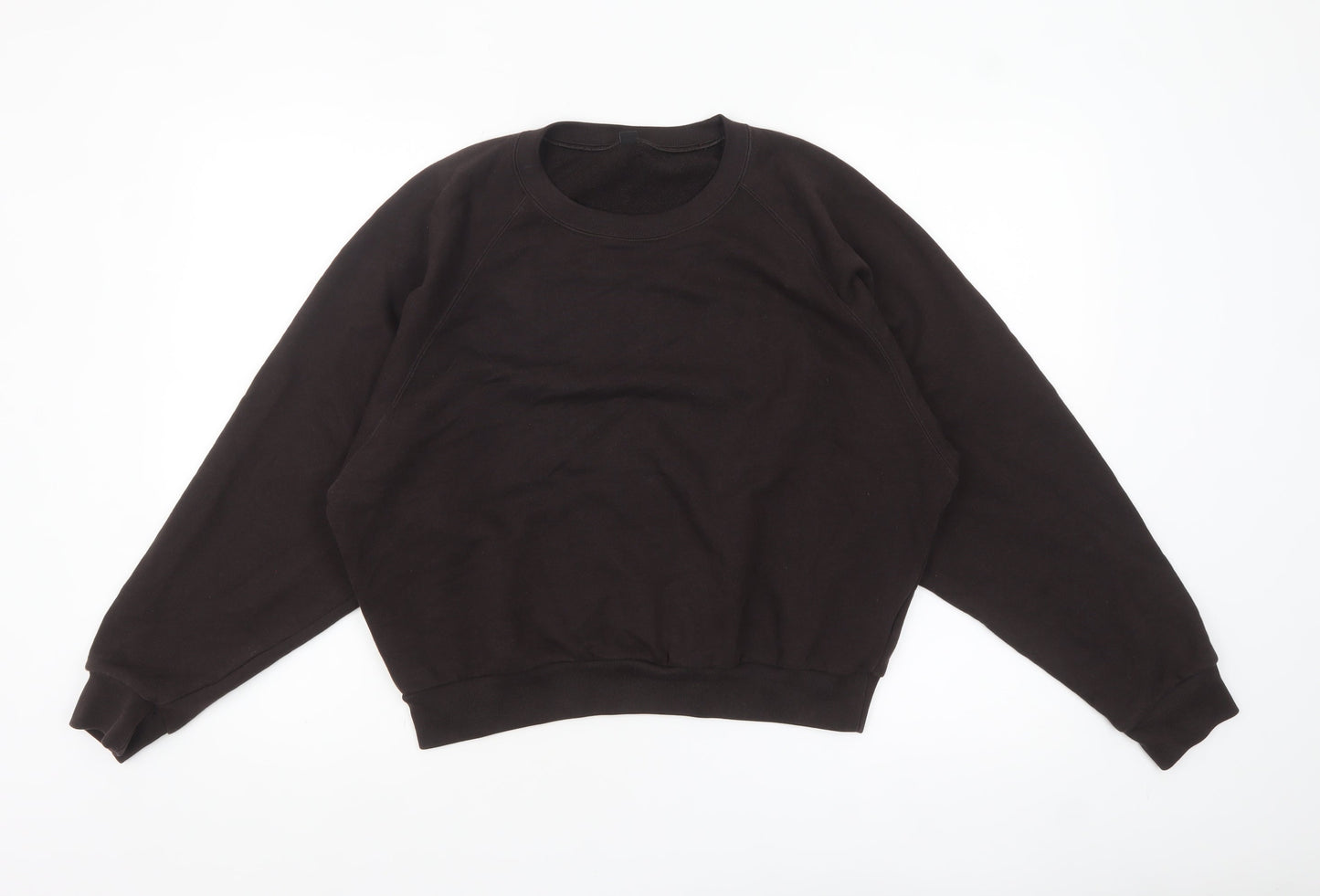 Uniqlo Womens Black Cotton Blend Crew Neck Pullover Sweatshirt L