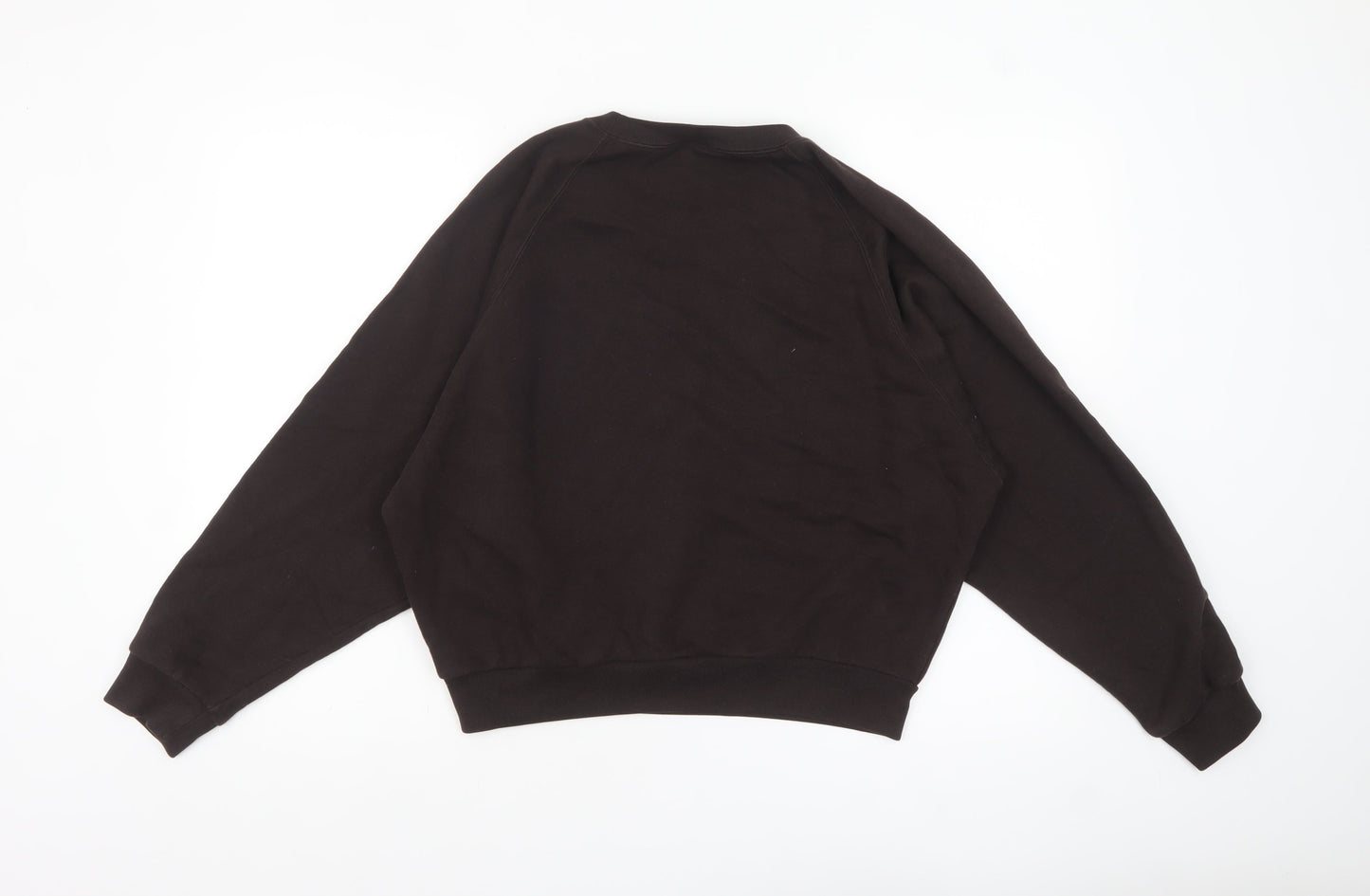 Uniqlo Womens Black Cotton Blend Crew Neck Pullover Sweatshirt L