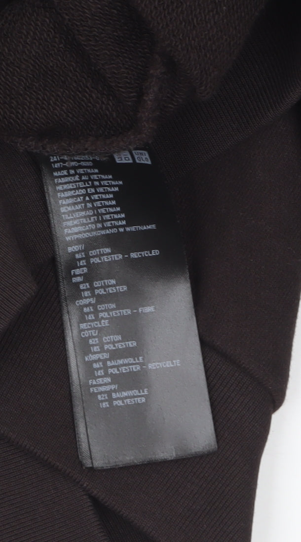 Uniqlo Womens Black Cotton Blend Crew Neck Pullover Sweatshirt L