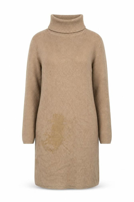 Boden Women’s Beige Knit Jumper Dress UK 10 Roll Neck Long Sleeve