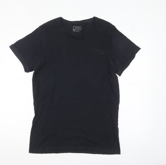 Firetrap Men's Black Cotton Short Sleeve Crew Neck T-Shirt M