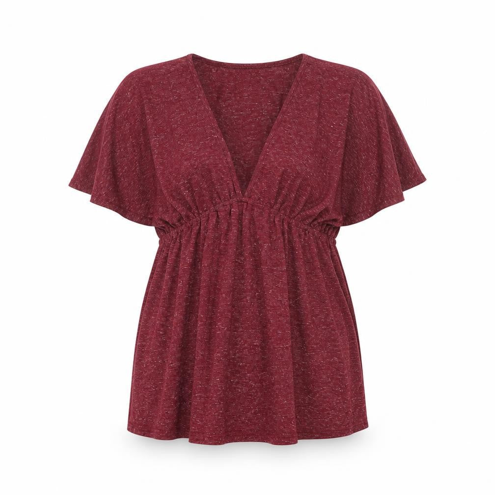 Blooming Marvellous Women's Red Tunic Blouse Size 16 V-Neck Relaxed Fit