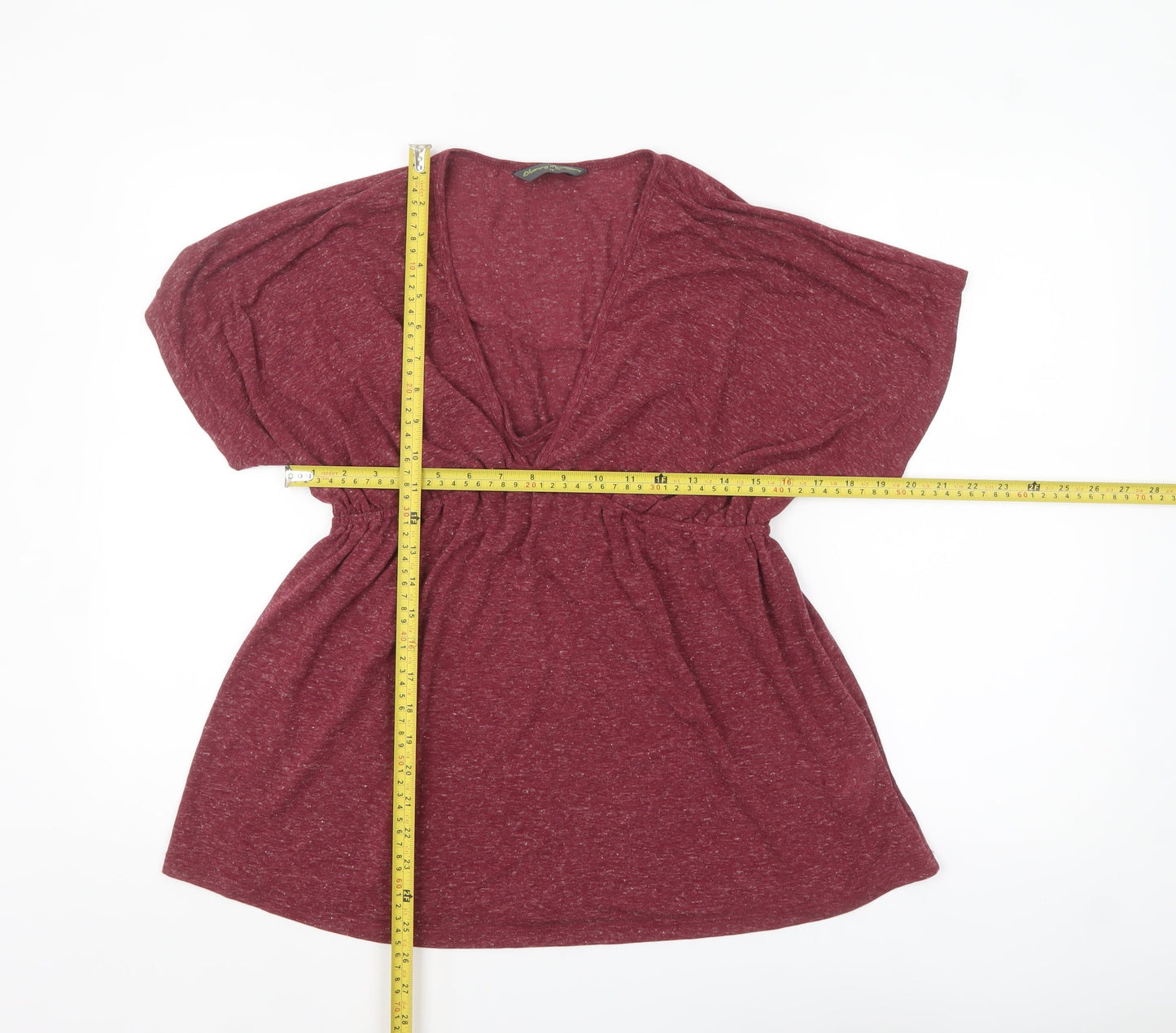 Blooming Marvellous Women's Red Tunic Blouse Size 16 V-Neck Relaxed Fit