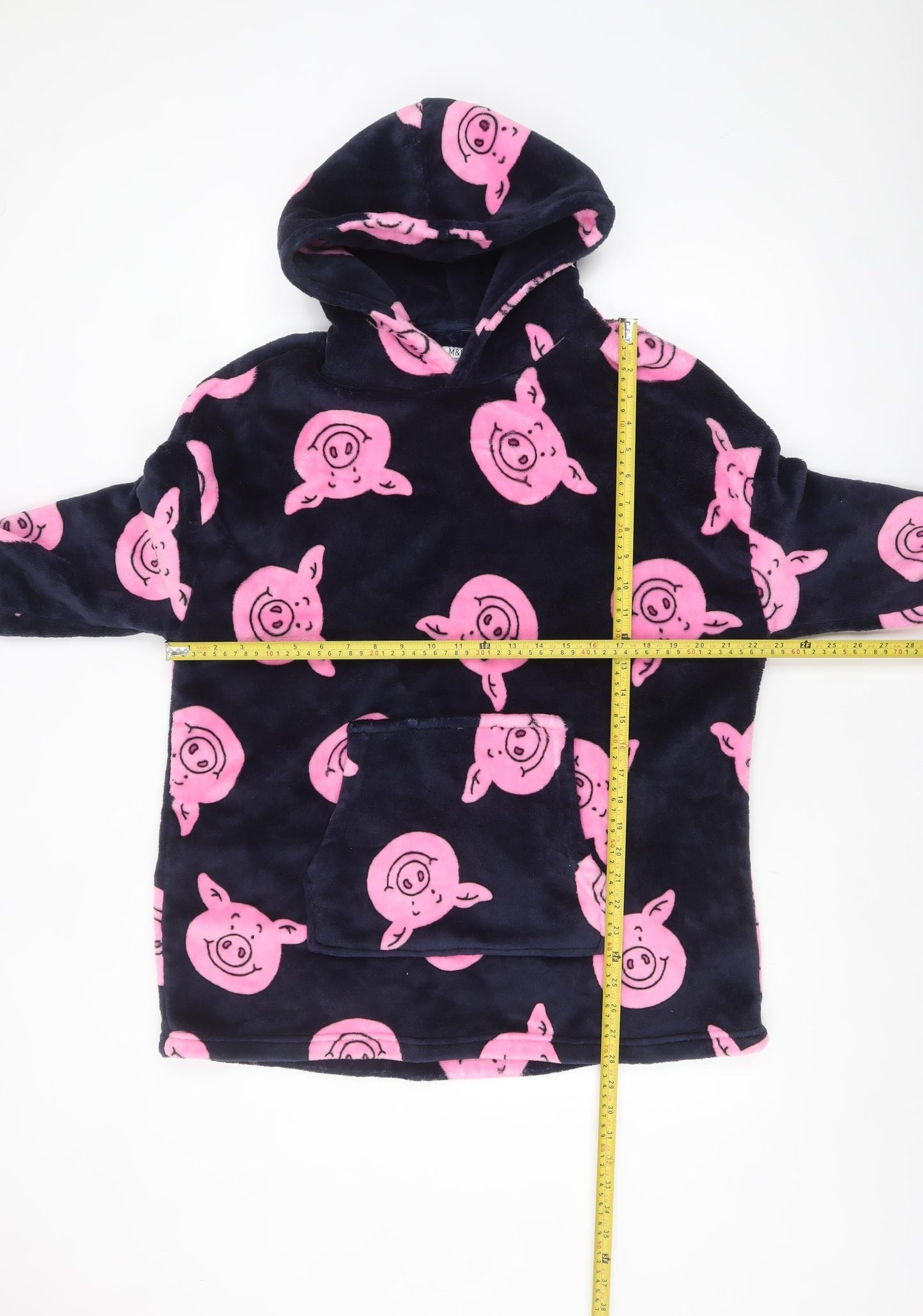 Marks and Spencer Girls Blue Percy Pig Fleece Hooded Robe 9-10 Years