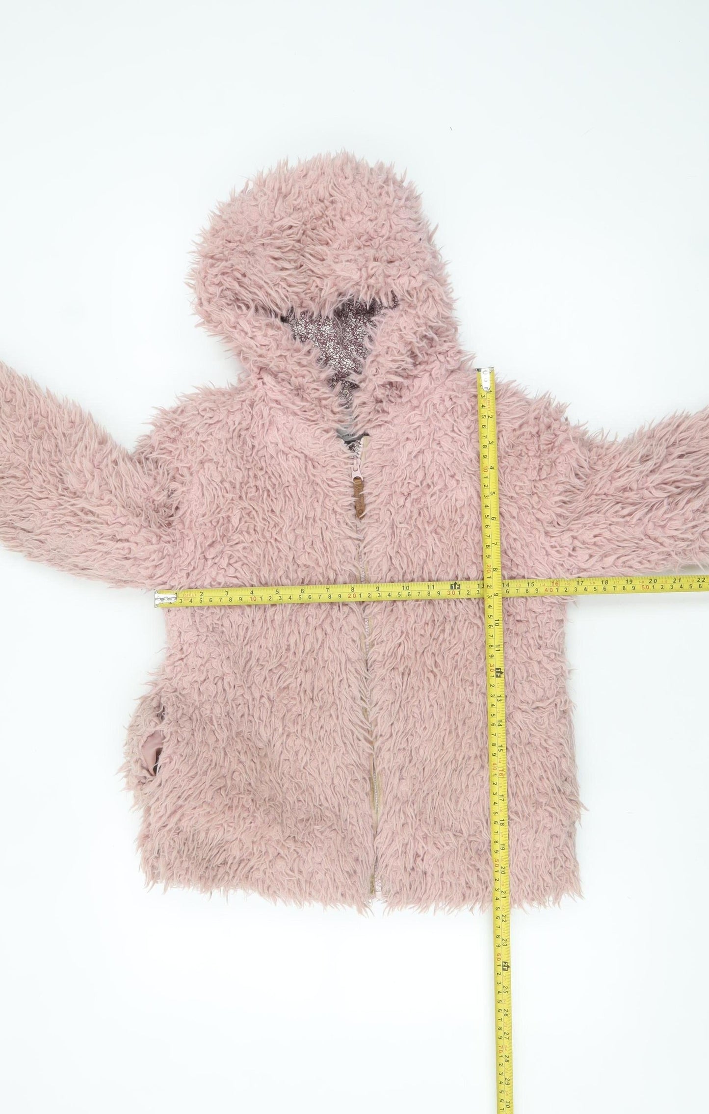 FatFace Girls Pink Faux Fur Hooded Lined Jacket 10-11 Years