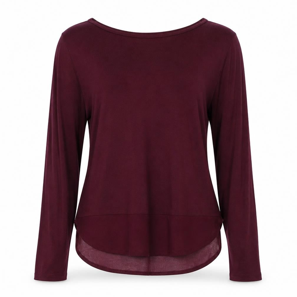 Front view of Dorothy Perkins Women's Red Long Sleeve Jersey Blouse UK 10