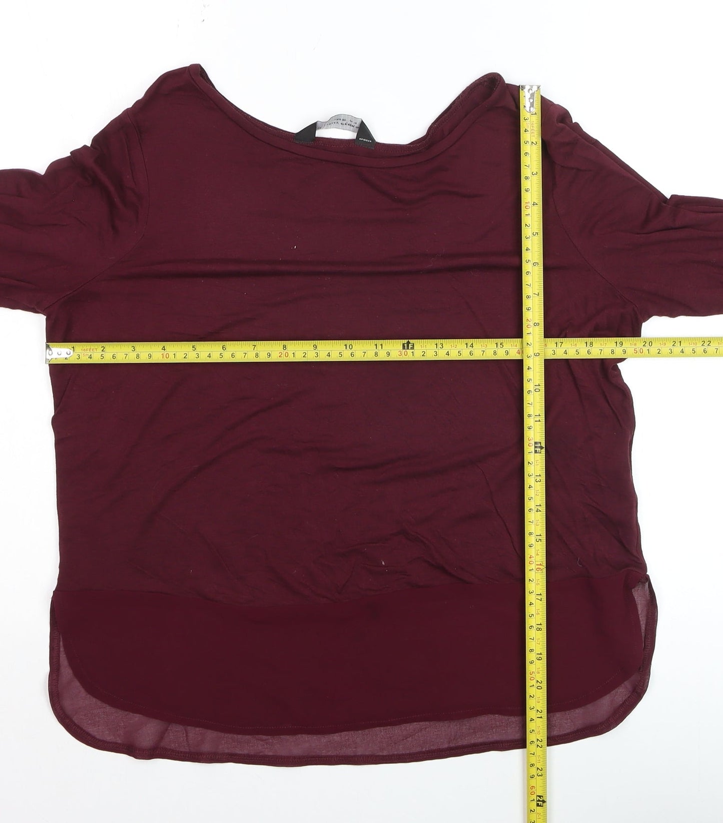 Dorothy Perkins Women's Red Long Sleeve Jersey Blouse UK 10