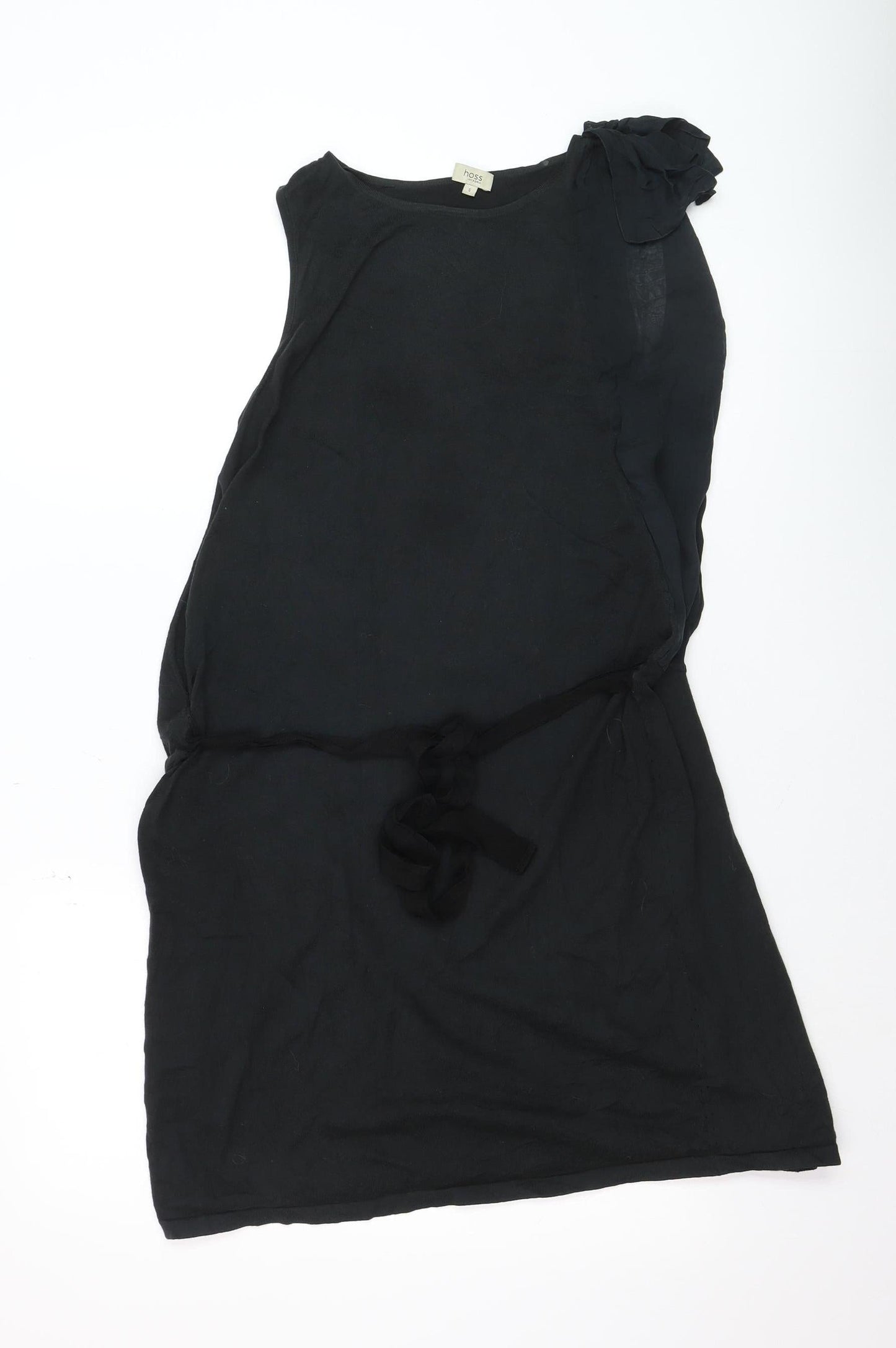 Hoss Intropia Women's Black Silk Blend Shift Dress Size S