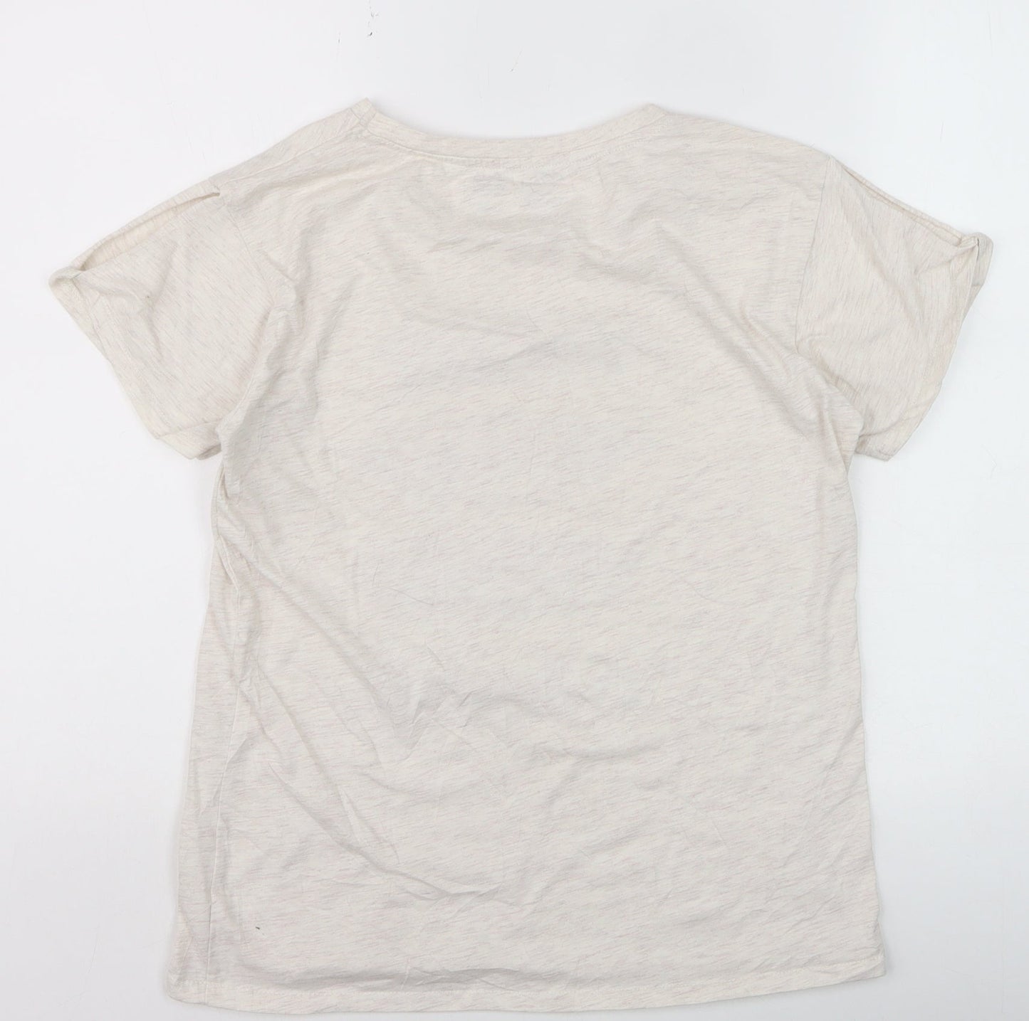 Hard Rock Womens Ivory Graphic Music T-Shirt Size L