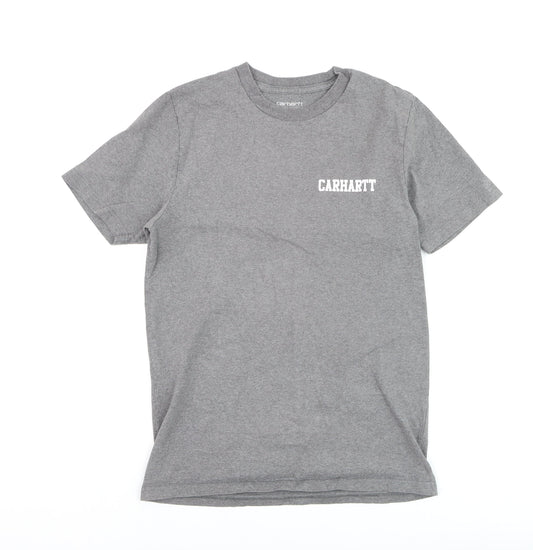 Carhartt Men's Grey S/S College Script T-Shirt Small