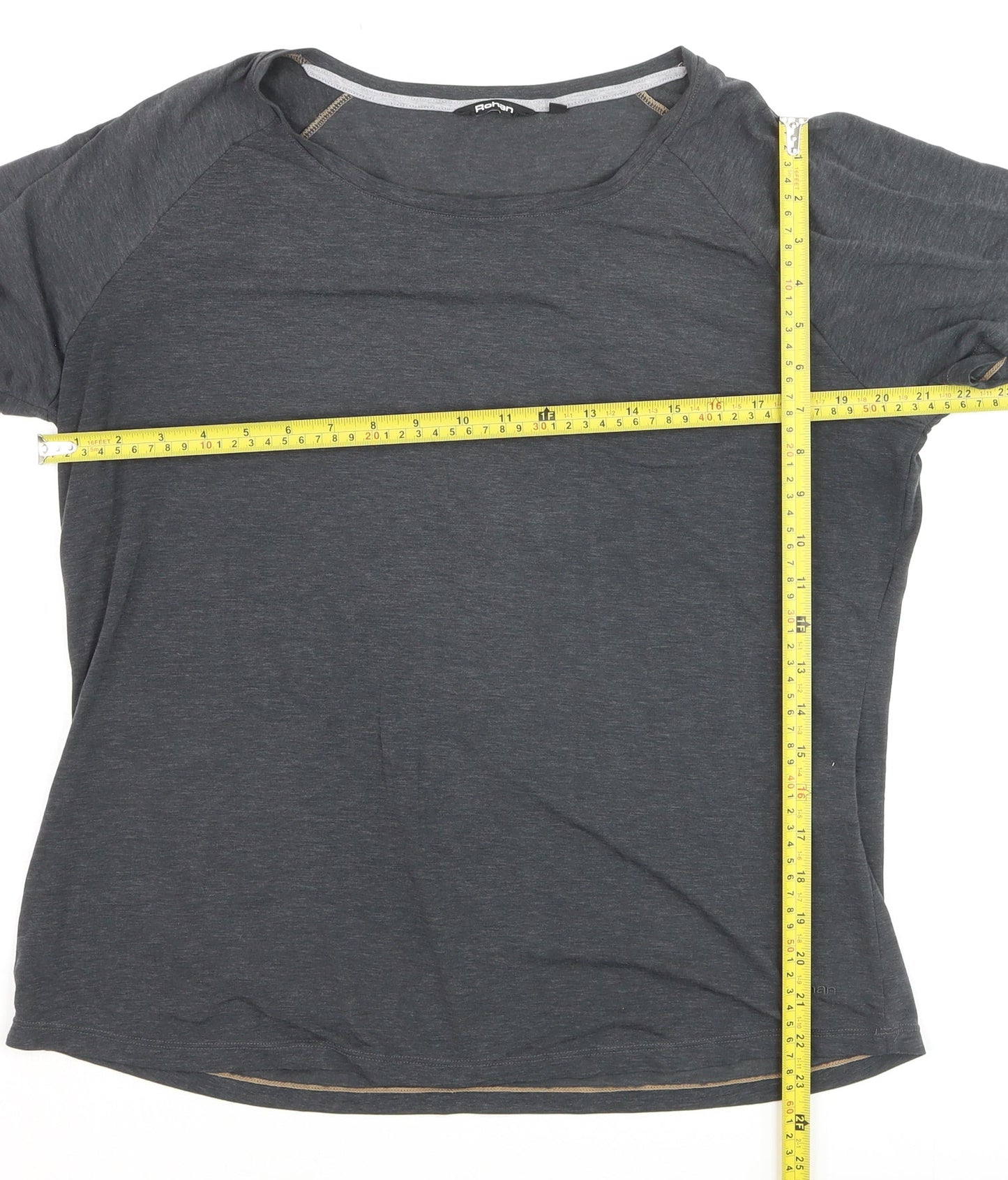 Rohan Womens Grey Short Sleeve Basic T-Shirt Size 16 Lightweight Travel Top