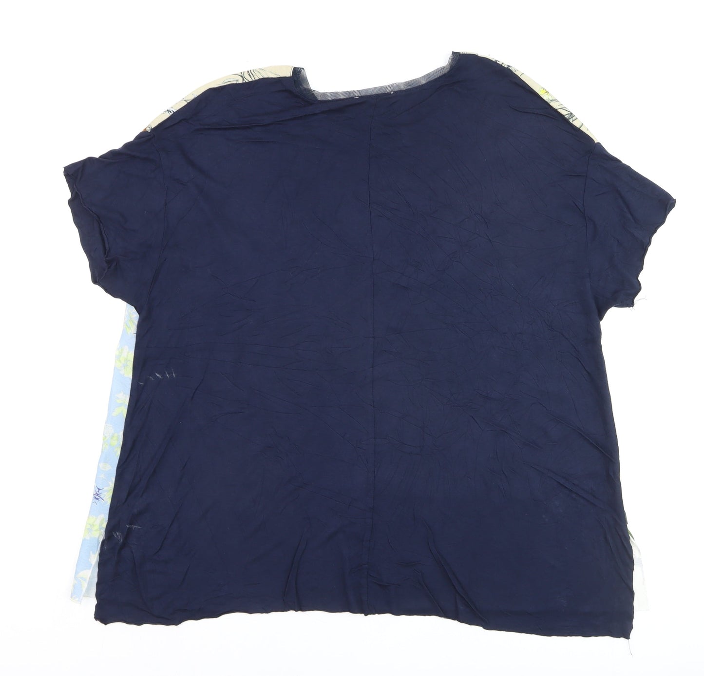 Zara Women Multicoloured Floral Patchwork Basic T-Shirt XL