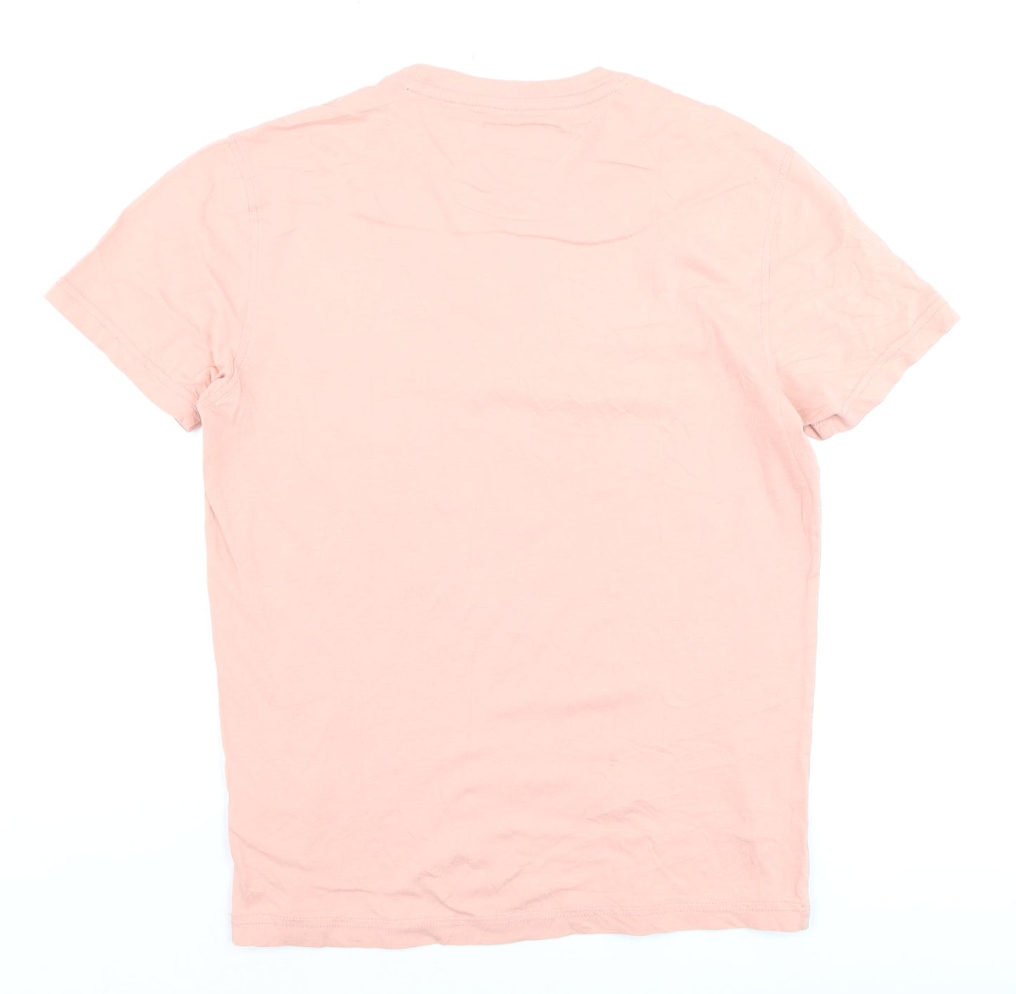 Tommy Hilfiger Denim Men's Pink Crew Neck Cotton T-Shirt - Size S