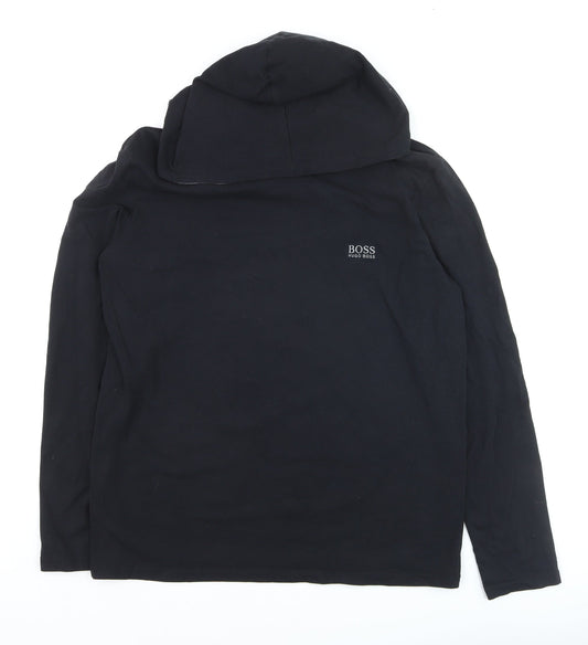 Hugo Boss Men's Black Pullover Hoodie M Logo Classic Style
