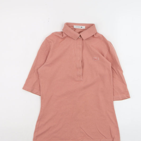 Lacoste Men’s Slim Fit Pink Cotton Stretch Polo Shirt Size S