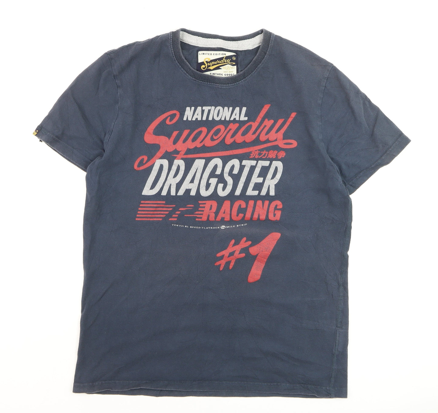 Superdry Men's Blue XL Racing Graphic Cotton T-Shirt