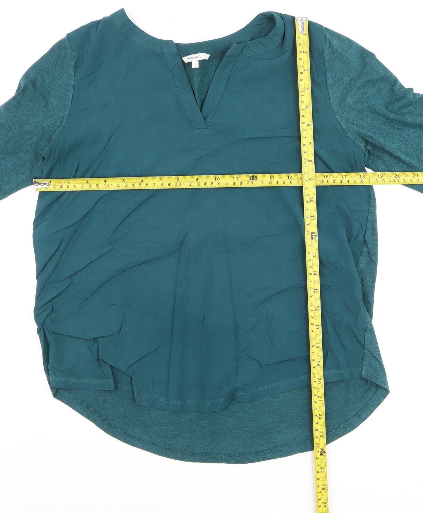 Sandwich Women's Green Tunic Blouse Long Sleeve Size S